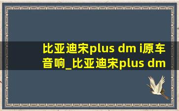 比亚迪宋plus dm i原车音响_比亚迪宋plus dm i远程未连接